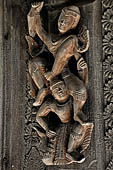 Myanmar - Mandalay, Shwenandaw Kyaung (the Golden Palace) a wonderful example of the Burmese unique teak architecture and wood-carving art. 